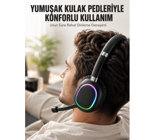 RGB SİYAH KULAKLIK MAX-17