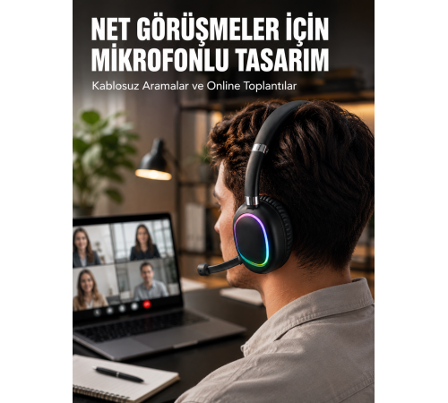 RGB SİYAH KULAKLIK MAX-17