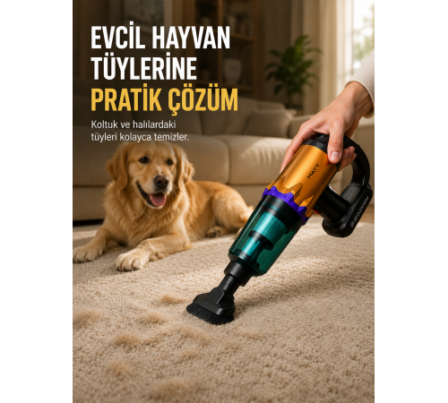 Yüksek Çekiş Gücüne Sahip Şarjlı El Süpürgesi Araç ve Ev Kullanımına Uygun