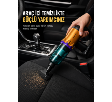 Araç İçi Temizlik İçin Şarjlı El Süpürgesi Çok Başlıklı Pratik Temizlik Cihazı