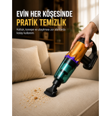 Taşınabilir Kablosuz El Süpürgesi Araç ve Ev Temizliğine Uygun