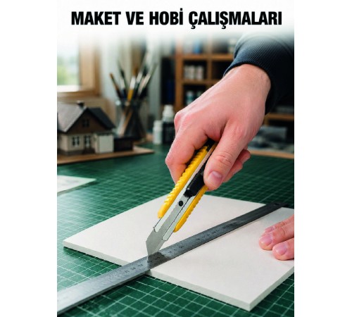5 Adet Metal Falçata Seti Ergonomik Saplı Çelik Maket Bıçağı Koli Ambalaj PVC Kesici
