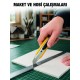 5 Adet Metal Falçata Seti Ergonomik Saplı Çelik Maket Bıçağı Koli Ambalaj PVC Kesici