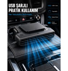 Araç Koltuk Başlığı Soğutucu Fan 5 Kademeli Hız Ayarlı USB Şarjlı Boyun Serinletici