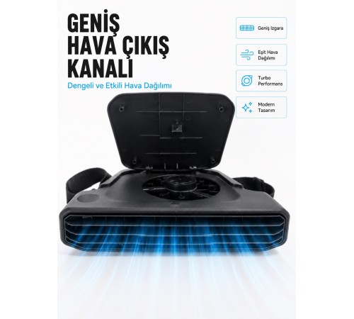 5 Kademeli Araç İçi Boyun Serinletme Fanı Güçlü Turbo Hava Akışlı USB Şarjlı