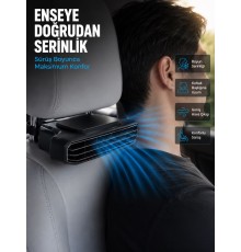Araç Koltuğu İçin 5 Hız Kademeli Soğutucu Fan Aroma Hazneli USB-C Şarjlı