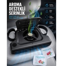 USB Şarjlı Araç Boyun Soğutucu Fan 5 Kademeli Sessiz Çalışan Turbo Fan