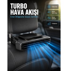 Aroma Hazneli Araç Koltuk Başlığı Fanı 5 Kademeli Güçlü Hava Akışı Sunan Soğutucu