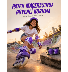 Mor Çocuk Koruyucu Dizlik Dirseklik ve El Bilek Koruyucu