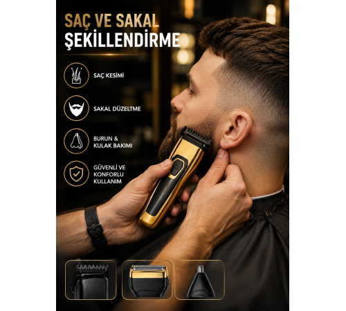 3'ü 1 Arada Şarjlı Kişisel Bakım ve Tıraş Makinesi