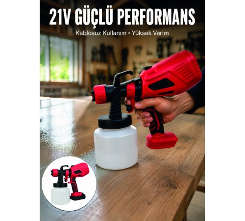 800 ml Geniş Hazne ile Kesintisiz Boya Uygulaması