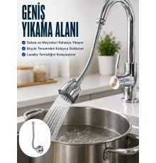 Esnek Spiral Musluk Uzatma Fıskiyesi Su Tasarruflu Ayarlanabilir Musluk Başlığı