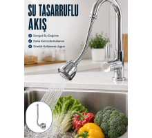 Ayarlanabilir Musluk Başlığı Esnek Spiral Hortumlu Lavabo Uzatma Aparatı