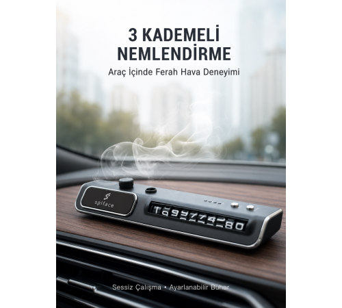 Araç Ön Cam Nemlendirici Telefon Numarası Gösterme Aparatı LED Işıklı Yeni Nesil