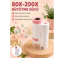 Eğitici Taşınabilir Mikroskop Ayarlanabilir Focus, LED Işık ve 80X-200X Yakınlaştırma