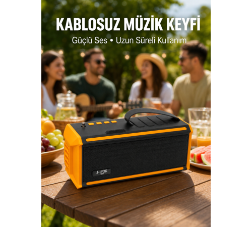 Taşınabilir J-IPOX P520 1200 mAh Bluetooth Hoparlör Mikrofonlu Yeni Nesil