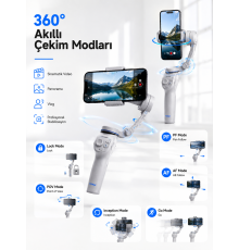 3 Eksen Telefon Sabitleyici Canlı Yayın Vlog Mobil Video Çekimi İçin Profesyonel Gimbal