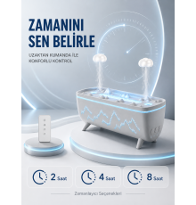 Uzaktan Kumandalı Aroma Difüzörü Sessiz Hava Nemlendirici Alev Efektli 2 4 8 Saat Zamanlayıcılı
