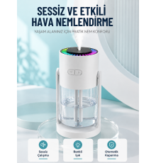 Hava Nemlendirici LED Işıklı Sessiz Çalışan Otomatik Kapanmalı Masaüstü Nemlendirme Cihazı