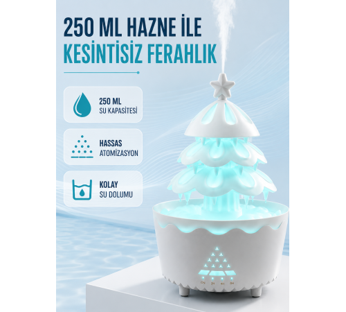 Şans Ağacı LED Işıklı Ultrasonik Buhar Makinesi Esansiyel Yağ Aroma Yayıcı