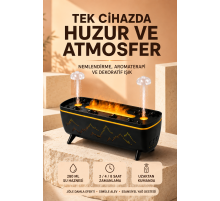 Jöle Yağmur Efektli Hava Nemlendirici 280 ML Aromaterapi Difüzörü Alev Efektli