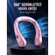 Pembe Boyun Fanı Kablosuz Taşınabilir Sessiz Çalışan Kişisel Serinletici Fan