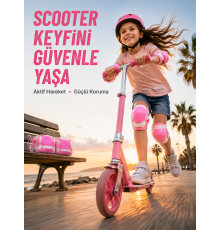 Çocuk Koruyucu Pembe Çocuk Koruyucu Spor Seti Dizlik Dirseklik El Bilek Koruyucu
