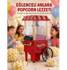 Nostaljik Tasarımlı Yağsız Mısır Patlatma Makinesi