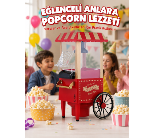 Sıcak Hava Teknolojili Yapışmaz Popcorn Makinesi