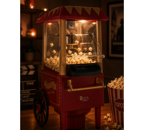 Yağsız Mısır Patlatma Makinesi Sıcak Hava Popcorn Makinesi Nostaljik Tasarım