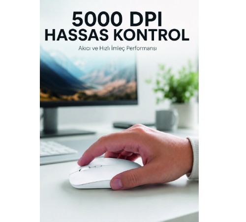 Kablosuz Bluetooth Mouse Sessiz Tıklama Ergonomik Wireless Fare