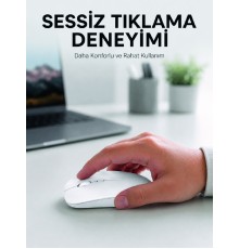 Şarjlı Wireless Mouse Bluetooth Çift Modlu Sessiz Yüksek Hassasiyetli Fare