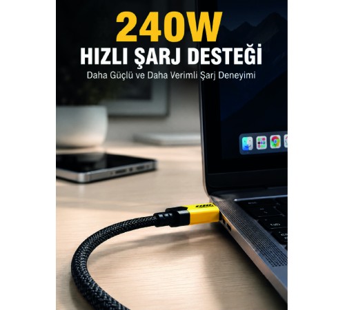 240W 3'Ü 1 ARADA HIZLI ŞARJ KABLOSU