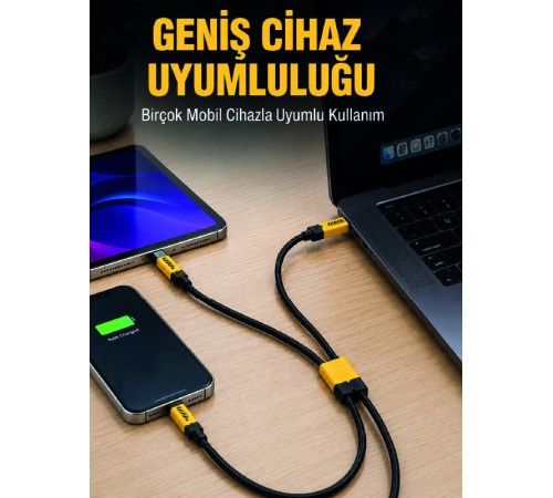 240W 3'Ü 1 ARADA HIZLI ŞARJ KABLOSU