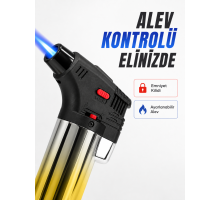 Çok Amaçlı Jet Alev Çakmak Kamp Mutfak ve Puro Kullanımına Uygun