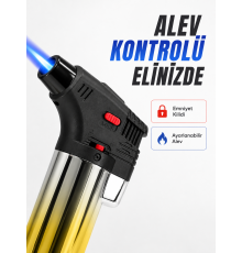 Çok Amaçlı Jet Alev Çakmak Kamp Mutfak ve Puro Kullanımına Uygun