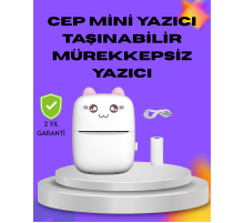 Kablosuz Mini Cep Yazıcısı Bluetooth Destekli 1200mAh Bataryalı