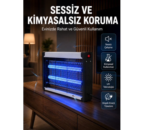UV Işıklı Elektrikli Sinek ve Uçan Haşere Öldürücü Ev, Ofis ve İşletmeler İçin