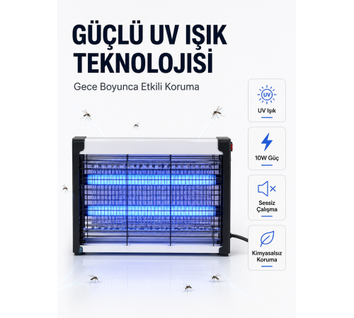 Elektrikli UV Böcek ve Sivrisinek Öldürücü Restoran, Kafe ve Ev Kullanımına Uygun