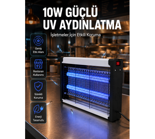 Elektrikli UV Sinek Öldürücü Lamba 10W Sessiz ve Kimyasalsız Haşere Kontrol Cihazı