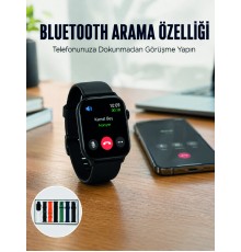 Akıllı Saat 7 Kordonlu Bluetooth Aramalı Nabız ve Dokunmatik Akıllı Saat