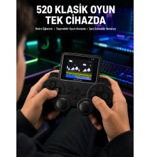 520 Oyunlu Taşınabilir El Oyun Konsolu TV Bağlantılı Şarjlı Gamepad