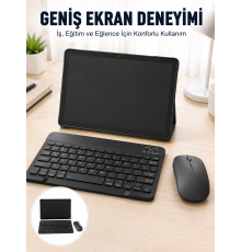 Android İşletim Sistemli SIM Kart Girişli Tablet Bluetooth Klavye Mouse Seti Mobil İnternet Destekli
