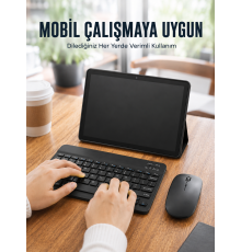 Bluetooth Klavyeli Android Tablet Seti SIM Kart Destekli Kablosuz Mouse ve Mobil Çalışma Deneyimi