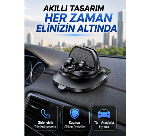 Araç Torpidosu İçin Telefon Tutucu Gizlenebilir Park Telefon Numaralı Stand