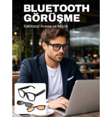 Yapay Zekâ Destekli Akıllı Bluetooth Gözlük Dokunmatik Kontrol Manyetik Lens ve Kablosuz Görüşme Özellikli