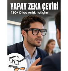 Yapay Zekâ Destekli Bluetooth Akıllı Gözlük Açık Kulak Ses Teknolojisi Müzik Dinleme ve Telefon Görüşmesi