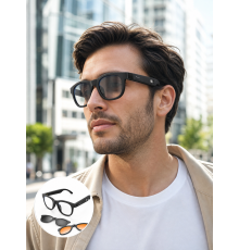 Yapay Zekâ Destekli Akıllı Gözlük Değiştirilebilir Manyetik Lens Bluetooth Bağlantı ve Dokunmatik Kontrol