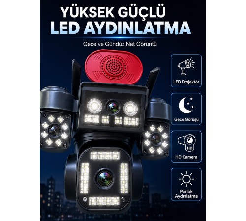 Yüksek Güçlü LED Aydınlatma ve Gece Görüş Teknolojisi ile Günün Her Saatinde Net Görüntüleme