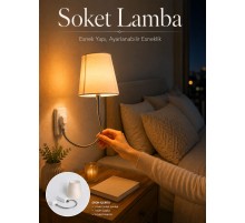 Soket Lamba Yatak Başı Işığı Ayarlanabilir Boyunlu